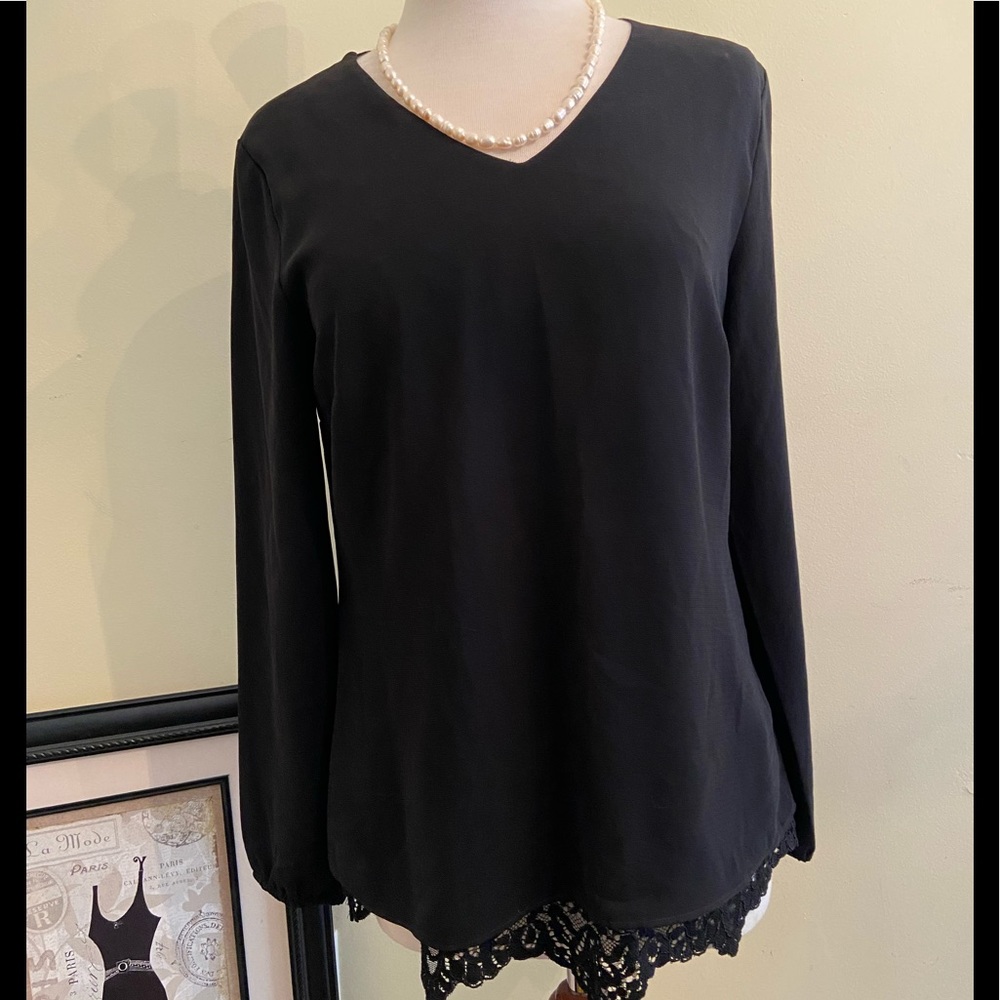 Cabi Tunic Lace Size S Black